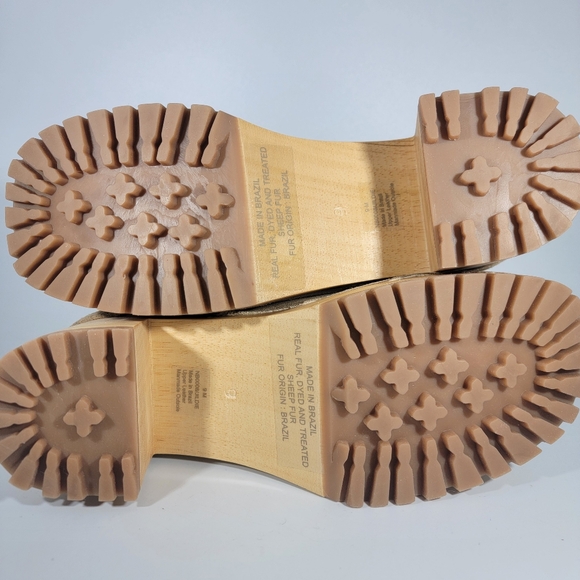 NEW MIA 9 Jildie Natural Suede Wooden Clog Boot Shearling Boho Western Indie - Picture 9 of 15